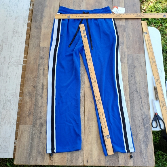 MENS Sports Illustrated Jogger Track Blue White Stripe M Drawstring NWT - Picture 2 of 7